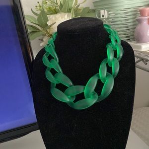 Translucent Resin Chunky chain acrylic Green fashion Necklace. 19”
